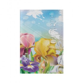 Обложка для паспорта матовая кожа с принтом Весна , натуральная матовая кожа | размер 19,3 х 13,7 см; прозрачные пластиковые крепления | Тематика изображения на принте: flower | spring | бабочки | весна | лилия | небо | природа | солнце | цветы