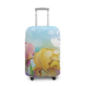 Чехол для чемодана 3D с принтом Весна , 86% полиэфир, 14% спандекс | двустороннее нанесение принта, прорези для ручек и колес | flower | spring | бабочки | весна | лилия | небо | природа | солнце | цветы