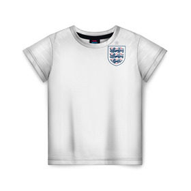 Детская футболка 3D с принтом England home WC 2018 , 100% гипоаллергенный полиэфир | прямой крой, круглый вырез горловины, длина до линии бедер, чуть спущенное плечо, ткань немного тянется | cup | england | fifa | russia | world | англия | мира | россия | чемпионат