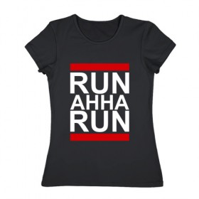 Женская футболка хлопок с принтом Run Анна Run , 100% хлопок | прямой крой, круглый вырез горловины, длина до линии бедер, слегка спущенное плечо | 