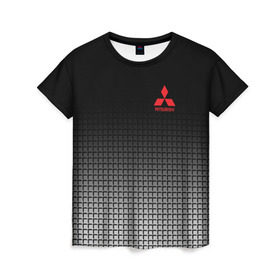 Женская футболка 3D с принтом MITSUBISHI SPORT , 100% полиэфир ( синтетическое хлопкоподобное полотно) | прямой крой, круглый вырез горловины, длина до линии бедер |  машина | марка | митсубиси