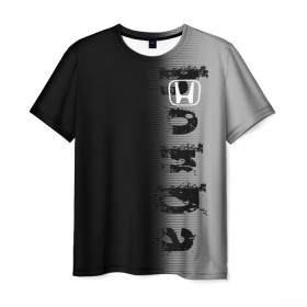 Мужская футболка 3D с принтом HONDA SPORT , 100% полиэфир | прямой крой, круглый вырез горловины, длина до линии бедер | honda | марка | машины | хонда
