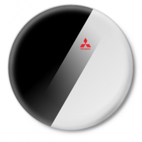 Значок с принтом MITSUBISHI ELITE ,  металл | круглая форма, металлическая застежка в виде булавки |  машина | марка | митсубиси