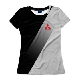 Женская футболка 3D с принтом MITSUBISHI ELITE , 100% полиэфир ( синтетическое хлопкоподобное полотно) | прямой крой, круглый вырез горловины, длина до линии бедер |  машина | марка | митсубиси