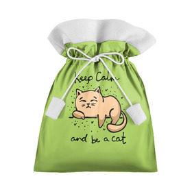 Подарочный 3D мешок с принтом Keep Calm and be a cat , 100% полиэстер | Размер: 29*39 см | Тематика изображения на принте: cat | keep calm | домашние любимцы | животные | котики | котэ | котята | любовь | милые