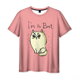 Мужская футболка 3D с принтом Я лучший , 100% полиэфир | прямой крой, круглый вырез горловины, длина до линии бедер | cat | домашние любимцы | животные | котики | котэ | котята | любовь | милые