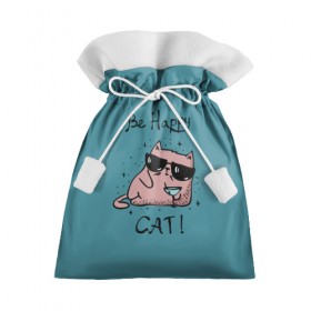 Подарочный 3D мешок с принтом Быть счастливым котом! , 100% полиэстер | Размер: 29*39 см | Тематика изображения на принте: cat | happy | домашние любимцы | животные | котики | котэ | котята | любов | милые | счастье