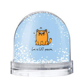 Водяной шар с принтом I am a Cat Person , Пластик | Изображение внутри шара печатается на глянцевой фотобумаге с двух сторон | cat | домашние любимцы | животные | котики | котэ | котята | любовь | милые