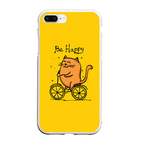 Чехол для iPhone 7Plus/8 Plus матовый с принтом Be Happy cat , Силикон | Область печати: задняя сторона чехла, без боковых панелей | cat | домашние любимцы | животные | котики | котэ | котята | любовь | милые