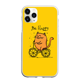 Чехол для iPhone 11 Pro матовый с принтом Be Happy cat , Силикон |  | cat | домашние любимцы | животные | котики | котэ | котята | любовь | милые