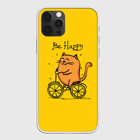 Чехол для iPhone 12 Pro Max с принтом Be Happy cat , Силикон |  | cat | домашние любимцы | животные | котики | котэ | котята | любовь | милые