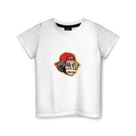 Детская футболка хлопок с принтом Einstein , 100% хлопок | круглый вырез горловины, полуприлегающий силуэт, длина до линии бедер | 