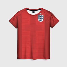 Женская футболка 3D с принтом England away WC 2018 , 100% полиэфир ( синтетическое хлопкоподобное полотно) | прямой крой, круглый вырез горловины, длина до линии бедер | cup | england | fifa | russia | world | англия | мира | россия | чемпионат