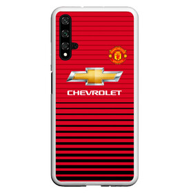 Чехол для Honor 20 с принтом Man United Форма Home 18 19 , Силикон | Область печати: задняя сторона чехла, без боковых панелей | Тематика изображения на принте: mu | манчестер юнайтед | мю | форма