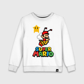 Детский свитшот хлопок с принтом Bee Mario , 100% хлопок | круглый вырез горловины, эластичные манжеты, пояс и воротник | nintendo | марио | нинтендо