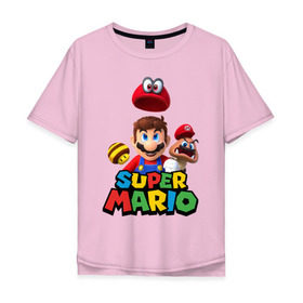Мужская футболка хлопок Oversize с принтом Super Mario , 100% хлопок | свободный крой, круглый ворот, “спинка” длиннее передней части | nintendo | марио | нинтендо