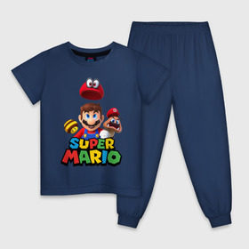 Детская пижама хлопок с принтом Super Mario , 100% хлопок |  брюки и футболка прямого кроя, без карманов, на брюках мягкая резинка на поясе и по низу штанин
 | Тематика изображения на принте: nintendo | марио | нинтендо