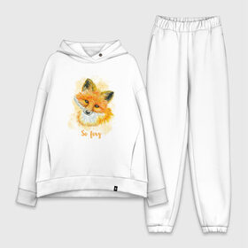 Женский костюм хлопок Oversize с принтом Лисичка ,  |  | fox | лес | лесной | лис | лиса | лисенок | лисичка | милый | рыжий | хищник