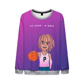 Мужской свитшот 3D с принтом Lil Pump D Rose , 100% полиэстер с мягким внутренним слоем | круглый вырез горловины, мягкая резинка на манжетах и поясе, свободная посадка по фигуре | hip hop | hiphop | lil pump | mc | rap | газзи гарсия | зачитал | клауд | клауд рэп | лил памп | лили | мс | памп | реп | репер | речитатив | рэп | рэпер | трэп | хип | хип хоп | хипхоп | хоп