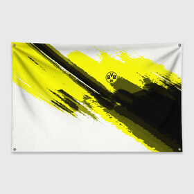 Флаг-баннер с принтом FC Borussia Original 2018 , 100% полиэстер | размер 67 х 109 см, плотность ткани — 95 г/м2; по краям флага есть четыре люверса для крепления | football | soccer | боруссия