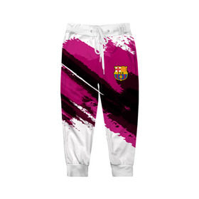Детские брюки 3D с принтом FC Barcelona Original 2018 , 100% полиэстер | манжеты по низу, эластичный пояс регулируется шнурком, по бокам два кармана без застежек, внутренняя часть кармана из мелкой сетки | football | soccer | барселона