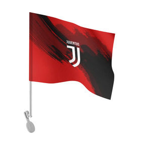 Флаг для автомобиля с принтом JUVENTUS SPORT RED , 100% полиэстер | Размер: 30*21 см | Тематика изображения на принте: football | soccer | ювентус