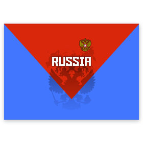 Поздравительная открытка с принтом Russia , 100% бумага | плотность бумаги 280 г/м2, матовая, на обратной стороне линовка и место для марки
 | Тематика изображения на принте: federation | russia | russian | герб | двуглавый | двухглавый | медведь | олимпиада | орел | патриот | россии | российская | россия | рф | спорт | три колор | федерация | флаг | форма | я русский