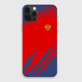 Чехол для iPhone 12 Pro с принтом RUSSIA SPORT    , силикон | область печати: задняя сторона чехла, без боковых панелей | russia | белый | болельщик | герб | двуглавый орел | корона | красный | лошадь | модные | надписи | орел | патриот | россия | синий | спорт | спортивные | триколор | униформа | фанат | цвет