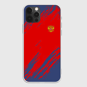 Чехол для iPhone 12 Pro Max с принтом RUSSIA SPORT , Силикон |  | Тематика изображения на принте: russia | белый | болельщик | герб | двуглавый орел | корона | красный | лошадь | модные | надписи | орел | патриот | россия | синий | спорт | спортивные | триколор | униформа | фанат | цвет