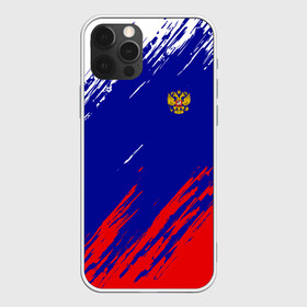 Чехол для iPhone 12 Pro с принтом RUSSIA SPORT / РОССИЯ СПОРТ , силикон | область печати: задняя сторона чехла, без боковых панелей | russia | белый | болельщик | герб | двуглавый орел | корона | красный | лошадь | модные | надписи | орел | патриот | россия | синий | спорт | спортивные | триколор | униформа | фанат | цвет