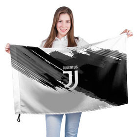 Флаг 3D с принтом JUVENTUS SPORT STYLE , 100% полиэстер | плотность ткани — 95 г/м2, размер — 67 х 109 см. Принт наносится с одной стороны | football | soccer | ювентус
