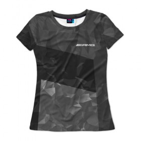 Женская футболка 3D с принтом AMG SPORT , 100% полиэфир ( синтетическое хлопкоподобное полотно) | прямой крой, круглый вырез горловины, длина до линии бедер | amg | амг | марка | машины