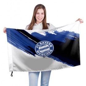 Флаг 3D с принтом BAYERN MUNCHEN SPORT STYLE , 100% полиэстер | плотность ткани — 95 г/м2, размер — 67 х 109 см. Принт наносится с одной стороны | football | soccer | байерн