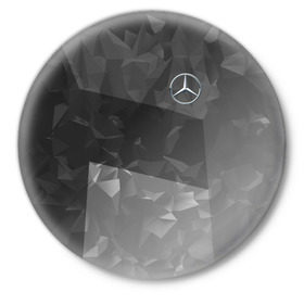 Значок с принтом MERCEDES BENZ SPORT ,  металл | круглая форма, металлическая застежка в виде булавки | Тематика изображения на принте: mercedes | марка | машины | мерседес