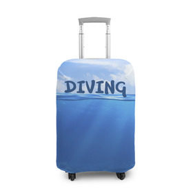 Чехол для чемодана 3D с принтом Дайвинг , 86% полиэфир, 14% спандекс | двустороннее нанесение принта, прорези для ручек и колес | coral reef | diver | diving | underwater | вода | водолаз | волна | дайвер | коралловые рифы | море | ныряние | океан | подводный мир