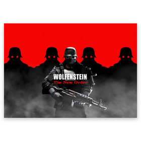 Поздравительная открытка с принтом Wolfenstein: The New Order , 100% бумага | плотность бумаги 280 г/м2, матовая, на обратной стороне линовка и место для марки
 | Тематика изображения на принте: game | вильгельм череп штрассе | вольфенштайн: новый порядок | игра | игрок | молот евы | оружие | уильям бласковиц | шутер