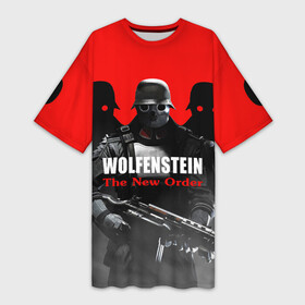 Платье-футболка 3D с принтом Wolfenstein: The New Order ,  |  | game | вильгельм череп штрассе | вольфенштайн: новый порядок | игра | игрок | молот евы | оружие | уильям бласковиц | шутер