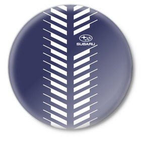 Значок с принтом SUBARU SPORT ,  металл | круглая форма, металлическая застежка в виде булавки | Тематика изображения на принте: subaru | марка | машины | субару