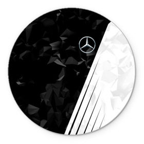 Коврик для мышки круглый с принтом MERCEDES BENZ SPORT , резина и полиэстер | круглая форма, изображение наносится на всю лицевую часть | mercedes | марка | машины | мерседес