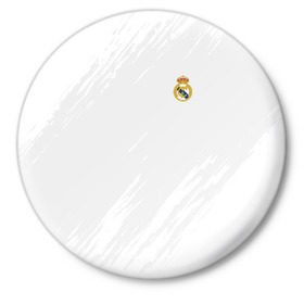 Значок с принтом Real Madrid 2018 Original ,  металл | круглая форма, металлическая застежка в виде булавки | emirates | fc | real madrid | абстракция | реал мадрид | футбол | футбольный клуб | эмблема
