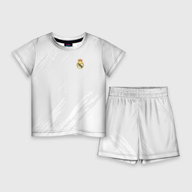 Детский костюм с шортами 3D с принтом Real Madrid 2018 Original ,  |  | emirates | fc | real madrid | абстракция | реал мадрид | футбол | футбольный клуб | эмблема