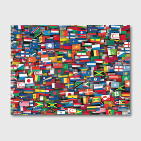 Альбом для рисования с принтом Флаги всех стран , 100% бумага
 | матовая бумага, плотность 200 мг. | интернационал | мир | паттерн | флаг