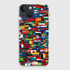 Чехол для iPhone 13 mini с принтом Флаги всех стран ,  |  | интернационал | мир | паттерн | флаг