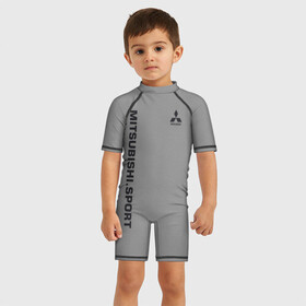 Детский купальный костюм 3D с принтом MITSUBISHI SPORT , Полиэстер 85%, Спандекс 15% | застежка на молнии на спине | Тематика изображения на принте:  машина | марка | митсубиси