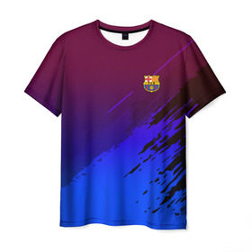 Мужская футболка 3D с принтом FC Barcelona SPORT , 100% полиэфир | прямой крой, круглый вырез горловины, длина до линии бедер | football | soccer | разноцветный