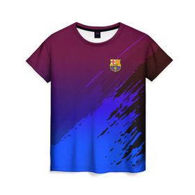Женская футболка 3D с принтом FC Barcelona SPORT , 100% полиэфир ( синтетическое хлопкоподобное полотно) | прямой крой, круглый вырез горловины, длина до линии бедер | football | soccer | разноцветный