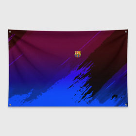 Флаг-баннер с принтом FC Barcelona SPORT , 100% полиэстер | размер 67 х 109 см, плотность ткани — 95 г/м2; по краям флага есть четыре люверса для крепления | football | soccer | разноцветный