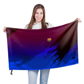 Флаг 3D с принтом FC Barcelona SPORT , 100% полиэстер | плотность ткани — 95 г/м2, размер — 67 х 109 см. Принт наносится с одной стороны | football | soccer | разноцветный
