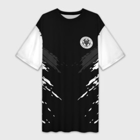 Платье-футболка 3D с принтом LEICESTER CITY 2018 SPORT ,  |  | football | soccer | черно белый