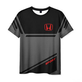 Мужская футболка 3D с принтом HONDA SPORT , 100% полиэфир | прямой крой, круглый вырез горловины, длина до линии бедер | Тематика изображения на принте: honda | марка | машины | хонда